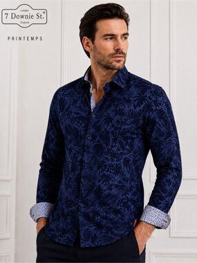 7 Downie St. Navy Floral Long Sleeve Button-Up Shirt |Size 6 | NWT